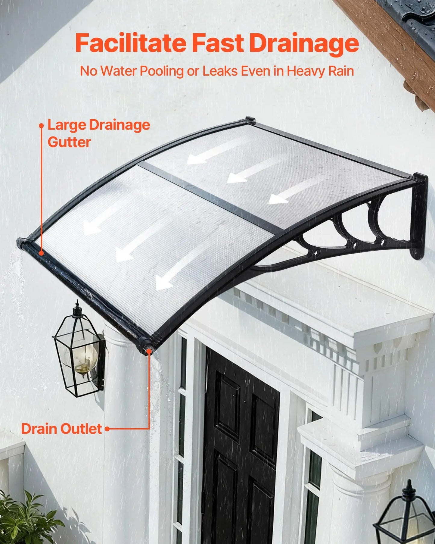 ☔VEVOR Clear Door Canopy | All‑Weather Rain Sun Snow Protection