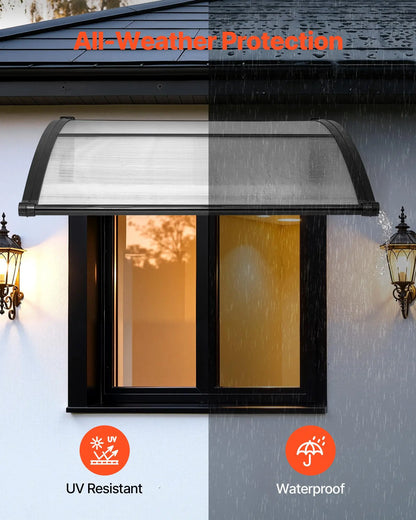 ☔VEVOR Clear Door Canopy | All‑Weather Rain Sun Snow Protection